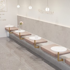 Kelendle Round Pub Table Wood Bar Table Wall Mounted Cocktail Table Bistro Table Mid-Century Modern Dining Table Small Wall Desk with Metal Leg for Cafe Office Home Kitchen Wood