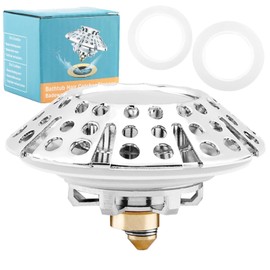 Bathtub Drain Stopper, Pop Up Tub Stopper Bathtub Drain Cover and Hair Catcher, Easy Installation Tub Drain Stopper for Diameter 3.6-5cm/1.42-1.97inch