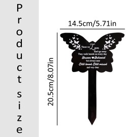 Bojueshaw Memorial Plaque Stake,Acrylic Remembrance Signs for Graves,Weatherproof Garden Memorial for Loved Ones & Pets(Butterfly)