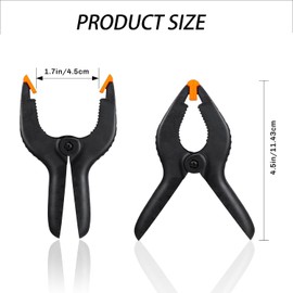 8-Pack Spring Clamps Heavy Duty, 4-inch Large Plastic Clamps for Crafts for DIY, Gluing, Clamping and Securing