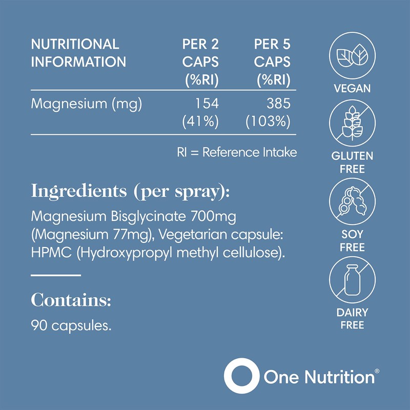 One Nutrition Pure Magnesium Bisglycinate - 90 Capsules