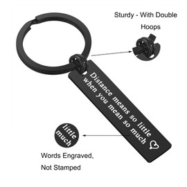 iWenSheng Couple Keychain for Boyfriend Girlfriend Long Distance Relationship Keyring Going Away Gift for Husband Wife Couples Jewelry Brithday Valentines Anniversary His and Hers Gifts