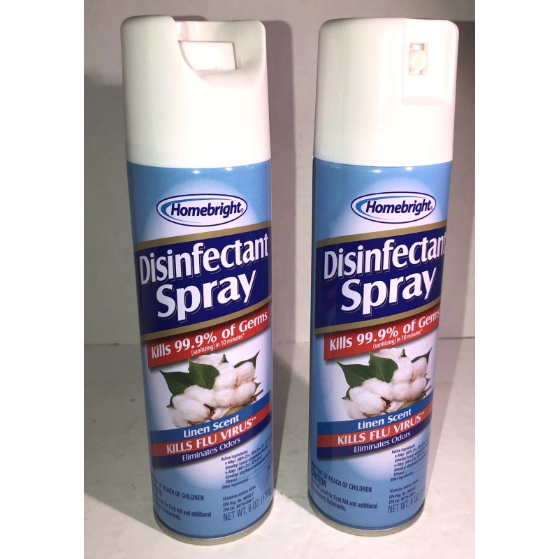 Homebright 2ea 6oz Cans Homebright Spray Linen Scent Kills 99.9%