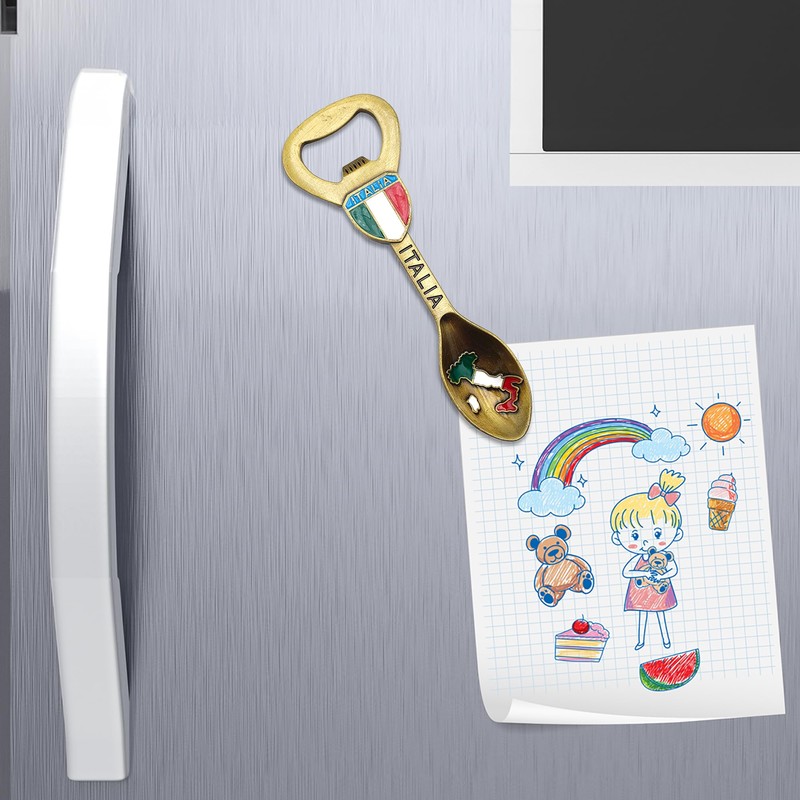 Magnetic Spoon Shaped Bottle Opener - Metal Corkscrew for Bottle