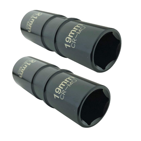 Two Thin Wall CR-MO Metric 19mm x 21mm Flip Sockets