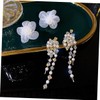 SAFIGLE Earrings for Women Trendy Flower Dangle Earrings Crystal Pearl