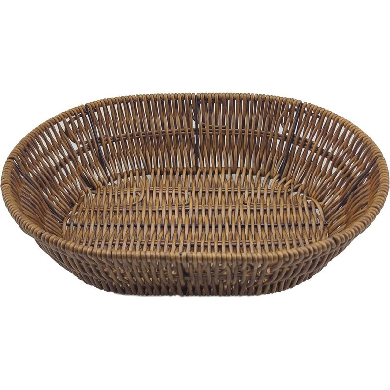 Nvanvmm Wicker Bread Basket, Tabletop Food Serving Trays, Handwoven Storage