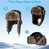 MOAZIFI Men's Ushanka Russian Hat with Ear Flaps, Windproof Winter
