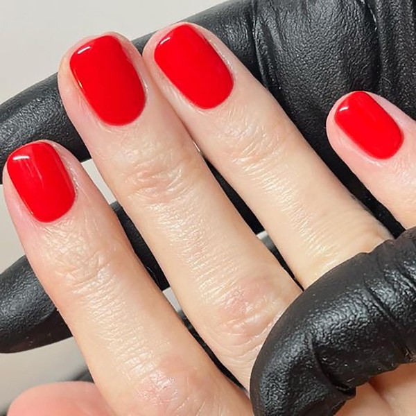 Square Press On Nails Short Fake Nails Red Nails Press