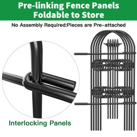 AMAGABELI GARDEN & HOME 8 Panels 32in(H)×10ft(L) Decorative Garden Fences and Borders for Dogs Pre-Linking Panels No Dig Garden Edging Border Fence for Animal Barrier Fencing for Flower Bed Yard Patio