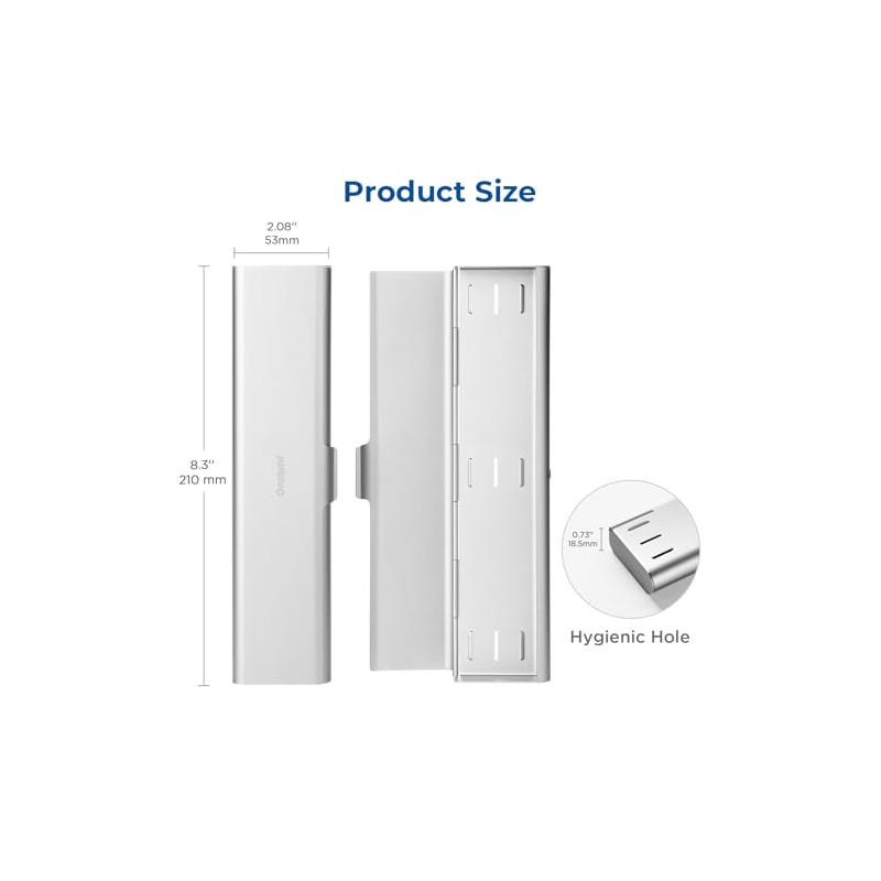 Estuche de aluminio para cepillos de dientes, plata, Breite Version,