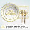 96Pcs Golden Birthday Party Decorations White Gold Birthday Party Plates