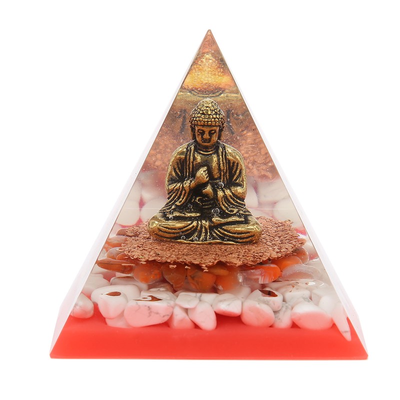 Crystal Pyramid Buddha Epoxy Energy Stone Handicraft for Household Decoration