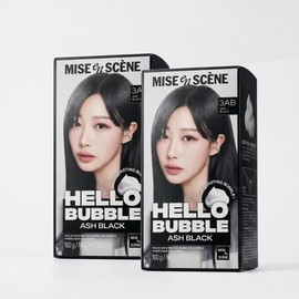 Mise-en-sc?ne New Hello Bubble 3AB Ash Black x2 Self-Hair Dye / 미쟝센 뉴 헬로버블 3AB 애쉬블랙 x2개 셀프염색약