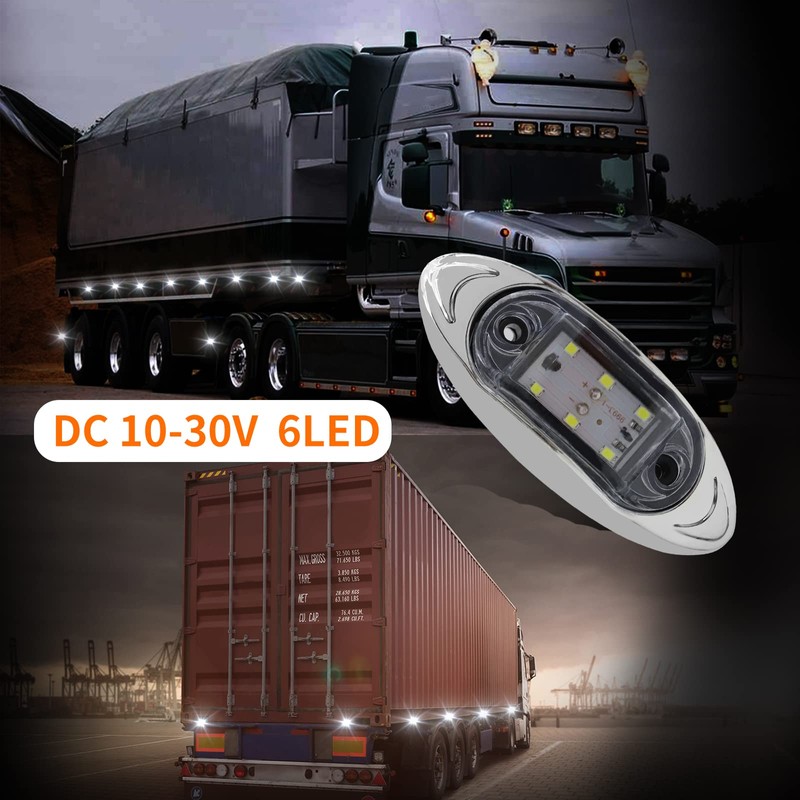 Aoling Side Marker LED 12V 24V White Truck Marker Lamp