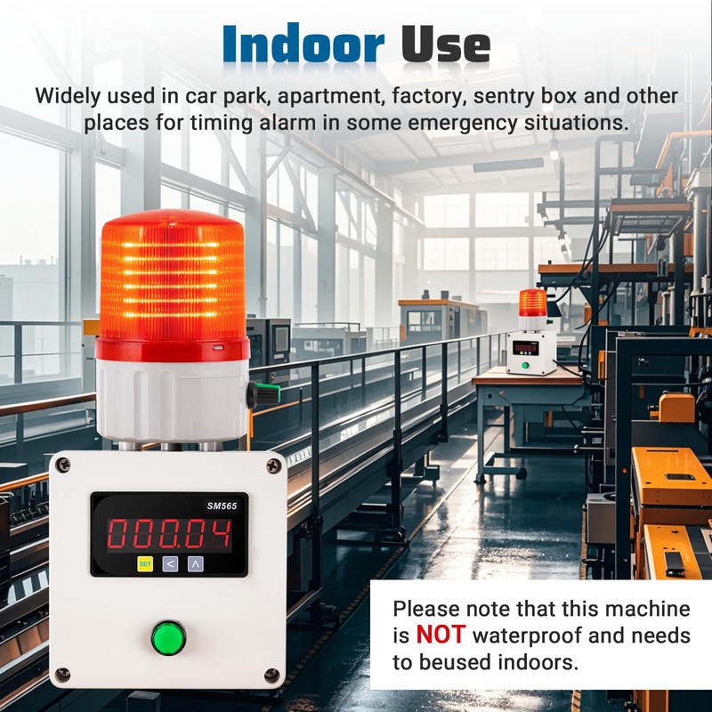 Industrial Cycle Timing Siren Alarm 0-105dB Single Sound and Light