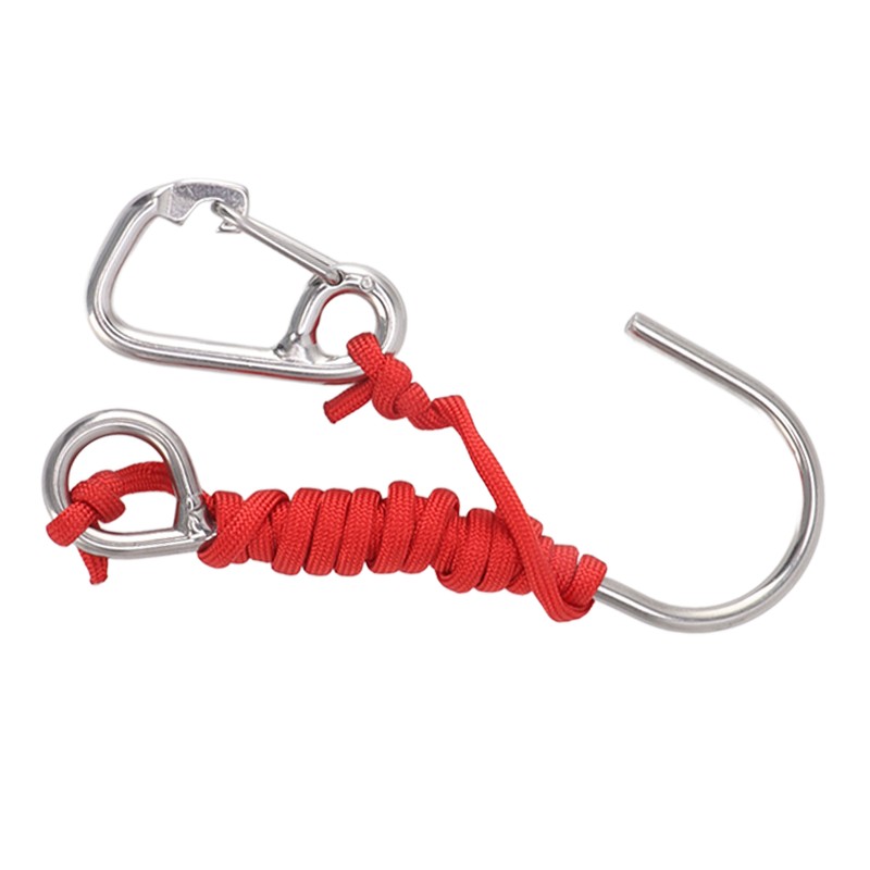 Diving Stainless Steel Single Hook Diving Reef Hook with Lanyard