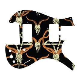 wd Pickguard For Parker Dual Humbucker Nitefly M goat skull & pentagram