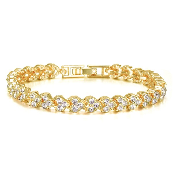 mciskin Bracelets for Women Crystal Zircon Roman Style White Silver