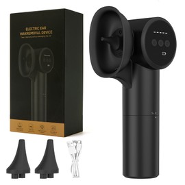 Ikowo Ear Wax Removal with Hot Air Drying, 2-in-1 Electric Ear Cleaner, Ear Cleaning Kit with Dual-Compartment Design, Safe Water Ear Cleaner, 5 Pressure Modes & USB-C Cable, IPX7 Waterproof, Black