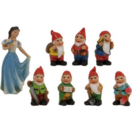 FADEDA 8 x Snow White and the Seven Dwarfs, Height: 8 cm, Hand-Painted, Detailed Nativity Scene Figures, Christmas Table Decoration, Nativity Accessories