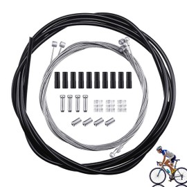 HXSYKJDM Bicycle Shift Cable Set, Universal Bicycle Gear Cable Steel Shift Cable, Shift Cable Set Made of PVC and Stainless Steel for Mountain Bike, Road Bike (2 Metres Long)