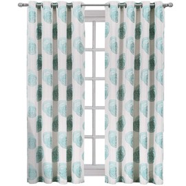 Lafayetee Blue, Top Grommet Jacquard Window Curtain Panel, Set of 2 Panels, 108x96 Inches Pair