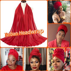 Nonbongoy Nonbongoy Head Wraps for Black Women Stretch Turban African Headwraps Scarf Soft Hijab Hair Wraps Jersey Head Scarf for Locs Braids