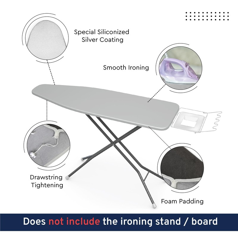 Encasa XO Ironing Board Cover and Pad 54"x15" - Thick