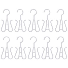 LIOOBO 10Pcs Shoe Rack Shoes Hangers Drying Rack Towel Hook Double Hook Hanging Shoe Organizer for Bicycle Home Kitchen Storage White