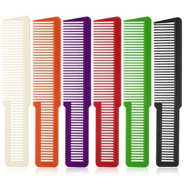 Barber Comb Set, 6 Pieces Cutting Combs Styling Comb Fine Tooth Comb Clipper Comb Haircut Comb Barber Combs Professional Combs for Hair Stylist, Home, Salon (Red, Orange, Black, Green, Purple, White)