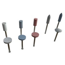 Set of 12 miniature mounted silicone polisher for metals, ceramics and plastics polishing brush