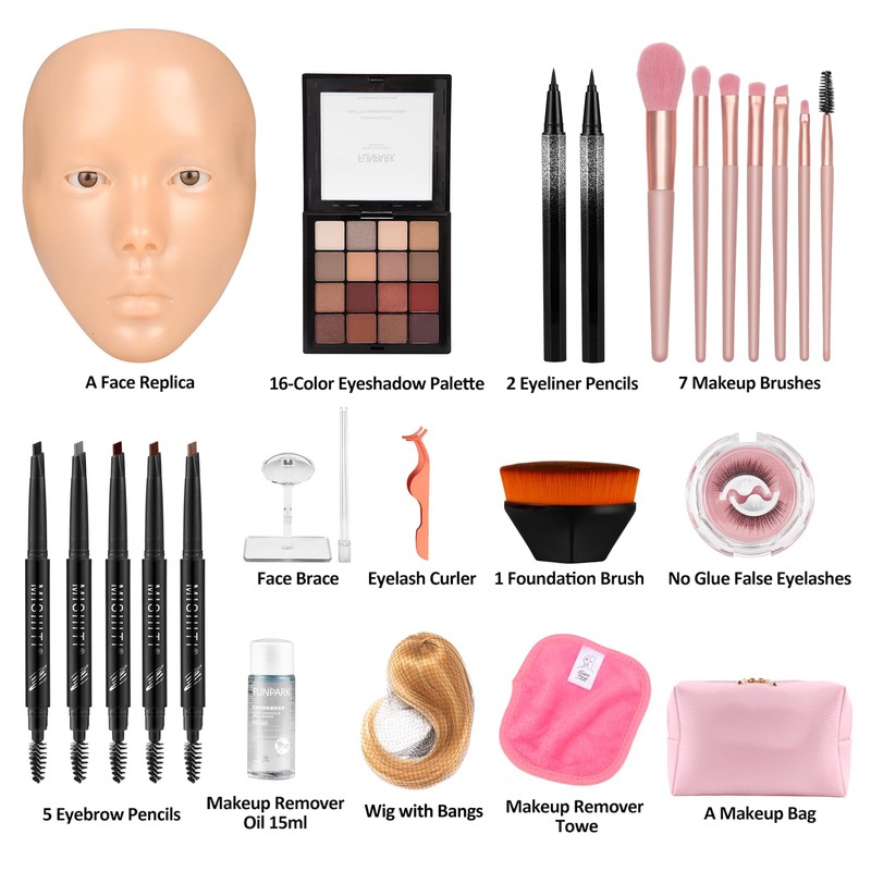 Glinexa5D Silicone Makeup Practice Face – Reusable Mannequin Head with