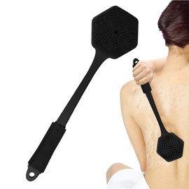 Back Scrubber - Double Sided Massage Long Handle Back Scrubber for Men - Bathroom Massage Scrub Wash Bath Tool for Limited Arm Movement Elderly Disabled