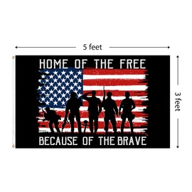 Veterans Day Patriotic Flag 3x5 Ft with Brass Grommets Vivid Color America Flag for Memorial Day, Fourth of July, Veterans Day Decorations