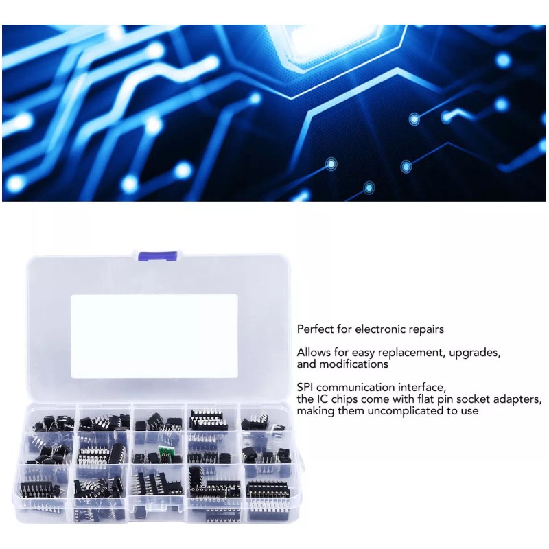 Generic 150 Piezas 10 Tipos De Chip Circuito Integrado Pin
