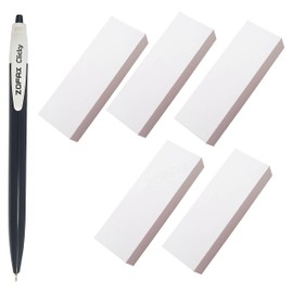 ZOFAX NatLarg White Erasers, Jumbo, Pack of 5, Multipack, Pencil Rubber Large Erasers Pack, Perfect for Classroom Teacher School Home Office Supplies, iZOFAX Black Ball Pen