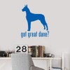 Transparent Decal Stickers of Animal Got Dane Dog (Azure Blue)