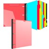 INFUN 1 Inch Telescoping 3 Ring Binder with 8-Tab Dividers,