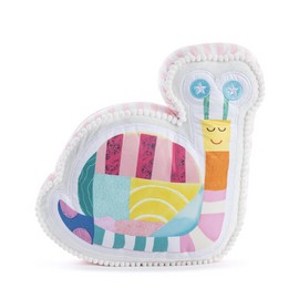 DEMDACO Katy Ellis Collection 10 x 11 Inch Soft Polyester Stuffed Animal Plush, Colorful, Patchwork Snail