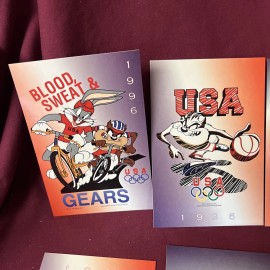 Postcard Olympics Atlanta 1996 Loony Tunes Cartoon GA Lot Of 12 NOS