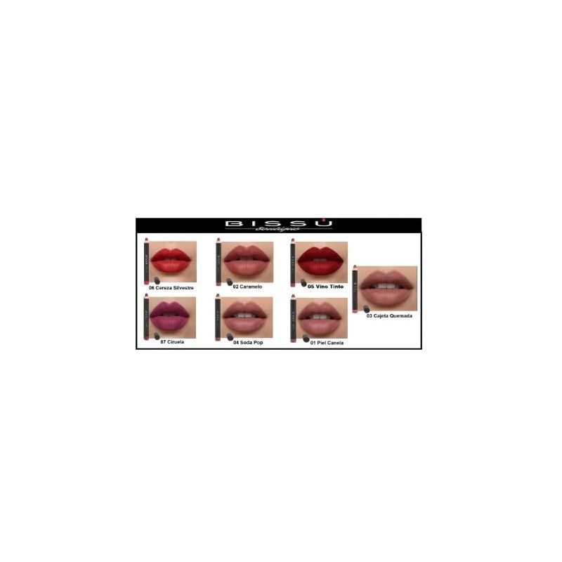Lápiz Labial BISSÚ Piel Canela 01 (03 Cajeta Quemada)