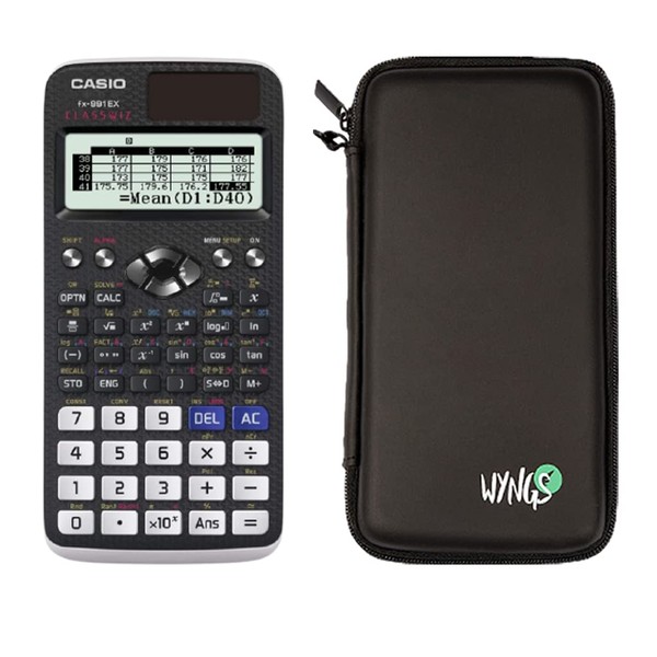 Casio FX-991EX Scientific Calculator + WYNGS Protective Case Black