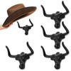Foraineam 4 Pack Cowboy Hat Rack for Wall, Animal Head