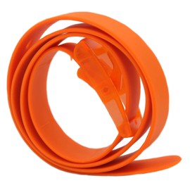 MESHIKAIER - Cinturón de silicona ajustable unisex de color caramelo con hebilla de plástico, Naranja, 115*3.5cm