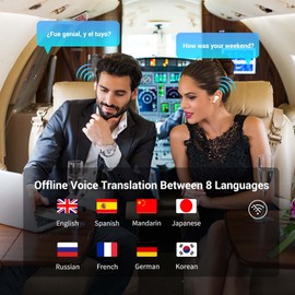 ANFIER M3 Offline Translation Earbuds 74 Languages and Accents Lifetime-Free Two-Way Translator Device in Real Time fit iOS & Android with Earbuds Cleaning Brush