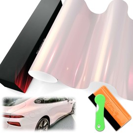 1FTx5FT PET Space Candy Gloss Silver Pink Chameleon Metallic Color Shift Color Change Vinyl Wrap Auto Car Sticker Decal Film Sheet Bubble Free Air Release Technology with Tool Set