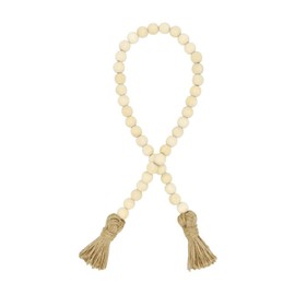 EasyBravo 31.8 inch Wood Bead Garland with Tassels, Rustic Farmhouse Beads Wall Hanging Prayer Beads