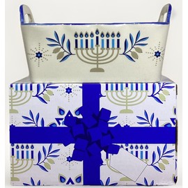 TEMPTATIONS Temp-tations 12oz Ruffled Mini Loaf Pan Festive Lights Hanukkah 6” w/ Gift Box