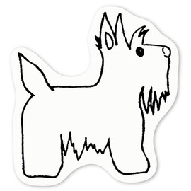 Azeeda 4 x 'Scottie Dog' White Premium Vinyl Decal Stickers – Waterproof, Durable & Easy to Apply - Ideal for Car Bumpers, Windows, Bins and More (DW00027581)